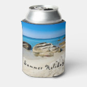 Summer Holiday Beauful strand foto met tekst Blikjeskoeler (Blikje Achterkant)