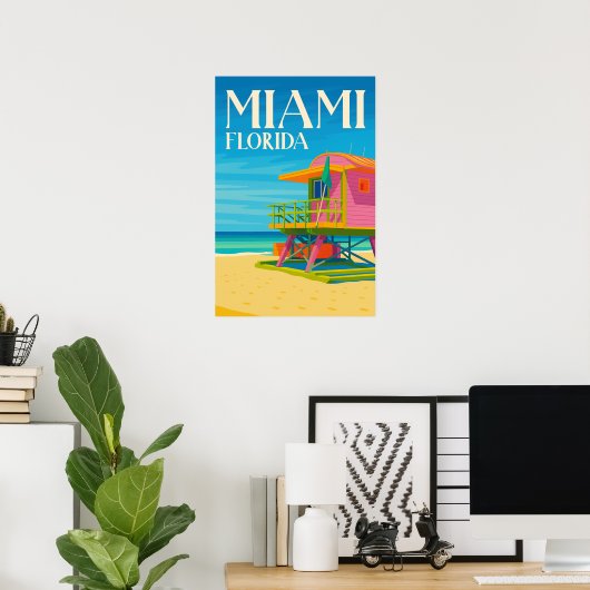 Summer Holiday Destination Florida Poster (Thuiskantoor)
