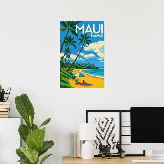 Summer Holiday Destination Hawaii Poster (Thuiskantoor)