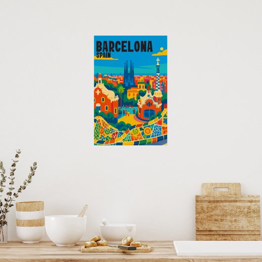 Summer Holiday Destination Spain Poster (Keuken)