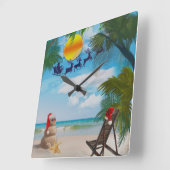 Summer Holiday Fantasy Vierkante Klok (Hoek)