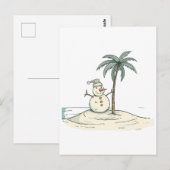 Summer Holiday Snowman Tropical Beach vibe Island  Briefkaart (Voorkant / Achterkant)