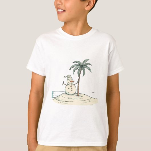 Summer Holiday Snowman Tropical Beach vibe Island  T-shirt (Voorkant)