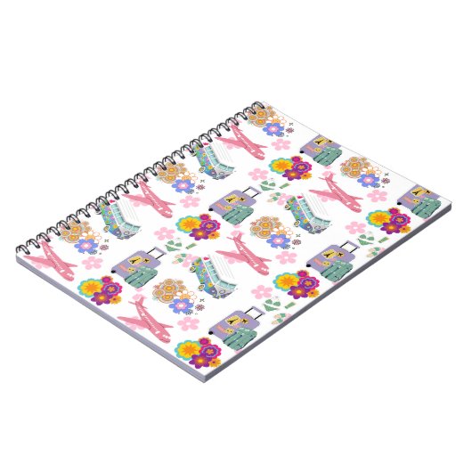 Summer Holiday Travel Vacking Design Spiral Notebo Notitieboek (Linkerzijde)