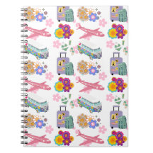 Summer Holiday Travel Vacking Design Spiral Notebo