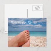 Summer holidays in Sicily text postcard Feestdagenkaart (Voorkant / Achterkant)
