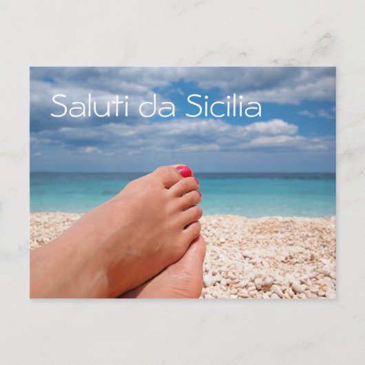 Summer holidays in Sicily text postcard Feestdagenkaart (Voorkant)