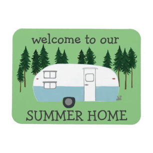 SUMMER HOME Camper Trailer RVing Whimsical Magneet