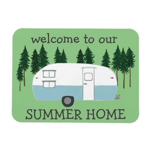 SUMMER HOME Camper Trailer RVing Whimsical Magneet (Horizontaal)