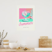 Summer Home Made Cocktails Retro Poster (Keuken)