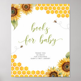 Summer Honey Bee Baby shower boeken voor Baby Post Poster