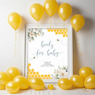 Summer Honey Bee Baby shower Boeken voor Baby Poster