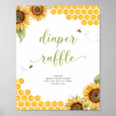 Summer Honey Bee Baby shower Luier Raffle Poster (Voorkant)