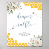 Summer Honey Bee Baby shower Luier Raffle Poster (Voorkant)