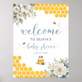 Summer Honey Bee Baby shower Welkom Poster (Voorkant)
