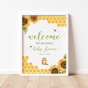 Summer Honey Bee Baby shower Welkom Poster
