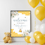 Summer Honey Bee Baby shower Welkom Poster