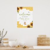 Summer Honey Bee Baby shower Welkom Poster (Keuken)