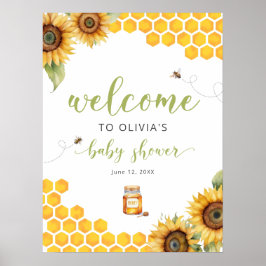 Summer Honey Bee Baby shower Welkom Poster