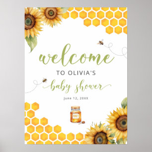 Summer Honey Bee Baby shower Welkom Poster