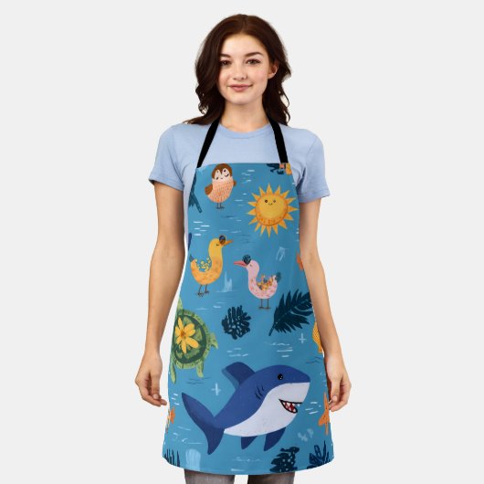 Summer Horizon All-Over Print Apron Gift Schort (Gedragen)
