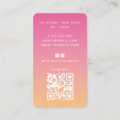 Summer Hot Pink Glam Nail Artist QR Code Feminine Visitekaartje (Achterkant)