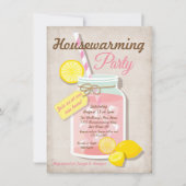 Summer Housewarming Mason Jar Lemonade Party Kaart (Voorkant)