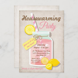 Summer Housewarming Mason Jar Lemonade Party Kaart