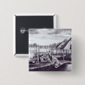 Summer Huts Vierkante Button 5,1 Cm (Voorkant /achterkant)