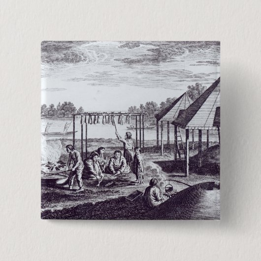 Summer Huts Vierkante Button 5,1 Cm (Voorkant)