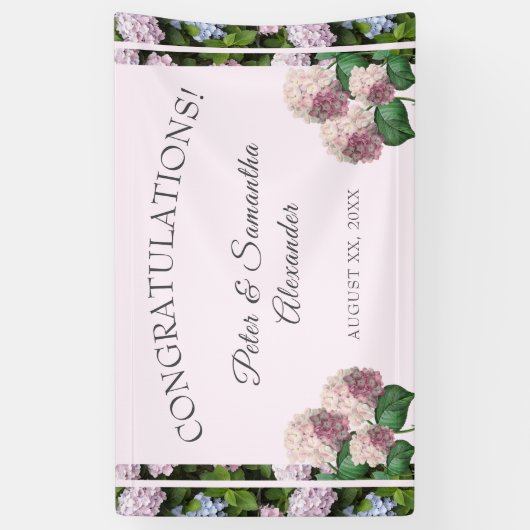 Summer Hydrangea Blossom, Roze, Groen, Ba Spandoek (Verticaal)