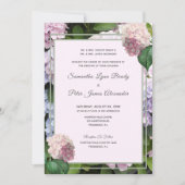 Summer Hydrangea Blossom, Roze, Groen, Weddenschap Kaart (Voorkant)