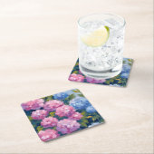 Summer Hydrangeas | Pink & Blue Coastal Flowers Kartonnen Onderzetters (Insitu)