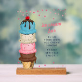 Summer Ice Cream Bar Modern Vrijgezellenfeest Acryl Bord (Neutraal)