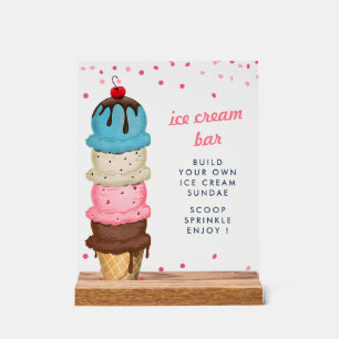 Summer Ice Cream Bar Modern Vrijgezellenfeest Acryl Bord