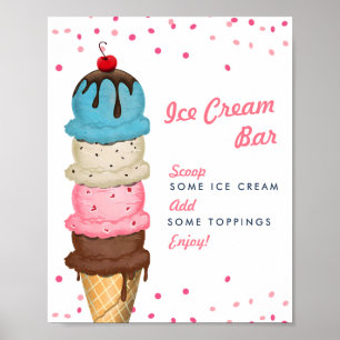 Summer Ice Cream Bar Vrijgezellenfeest Poster