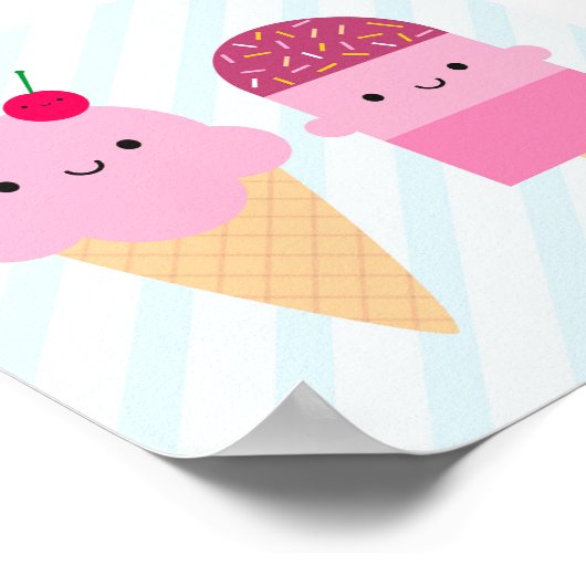 Summer Ice Cream-behandelingen Poster (Hoek)
