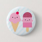Summer Ice Cream-behandelingen Ronde Button 5,7 Cm (Voorkant)