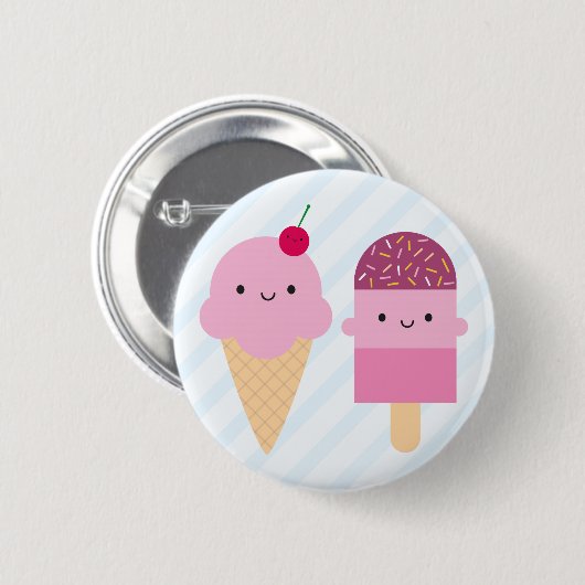Summer Ice Cream-behandelingen Ronde Button 5,7 Cm (Voorkant /achterkant)
