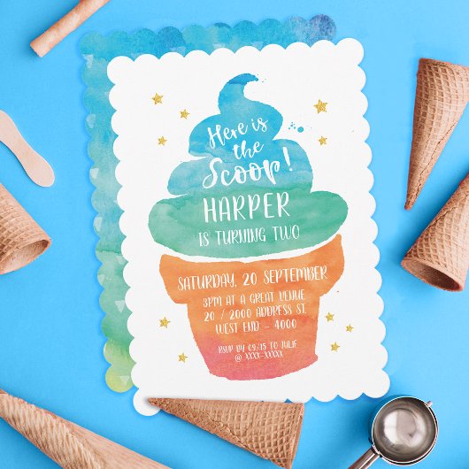 Summer Ice Cream Birthday Kaart