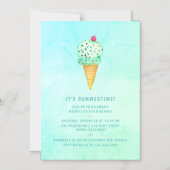 Summer Ice Cream Birthday Magnetische Uitnodiging (Voorkant)