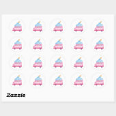 Summer Ice Cream Birthday Ronde Sticker (Vel)