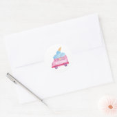 Summer Ice Cream Birthday Ronde Sticker (Envelop)