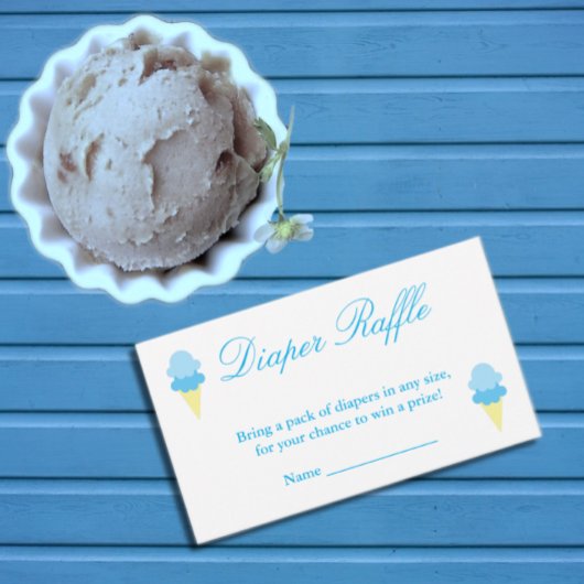 Summer Ice Cream Boy Baby shower Diaper Raffle Informatiekaartje