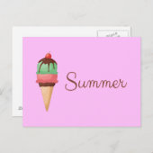 Summer Ice Cream Briefkaart (Voorkant / Achterkant)