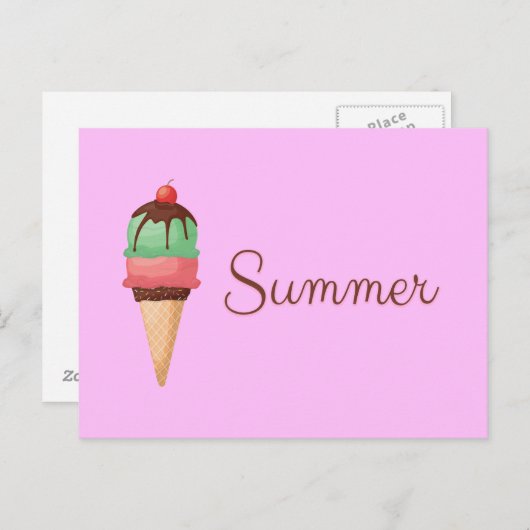 Summer Ice Cream Briefkaart (Voorkant / Achterkant)
