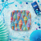 Summer Ice Cream Cone Collectie Papieren Bordje (Feest)