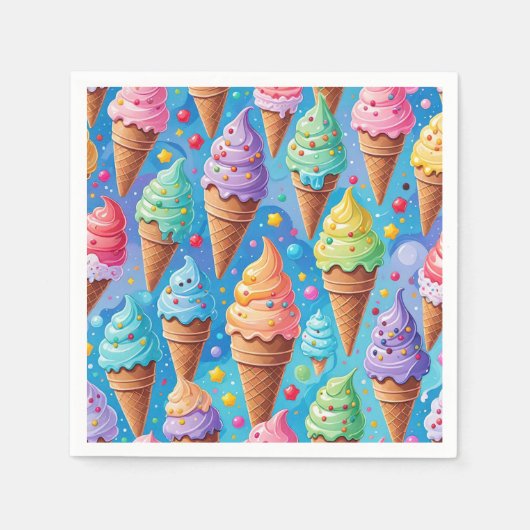 Summer Ice Cream Cone Collectie Servet (Voorkant)