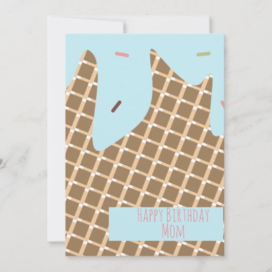 Summer Ice Cream Cone Driving Pattern Birthday (Voorkant)