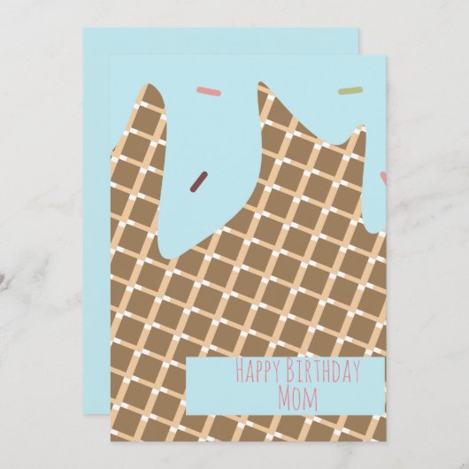 Summer Ice Cream Cone Driving Pattern Birthday (Voorkant / Achterkant)
